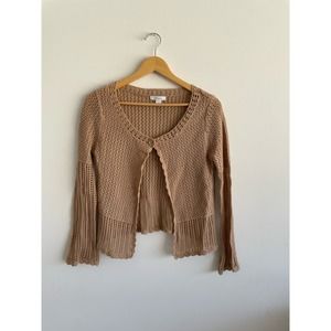 Y2K cream crochet sweater top | size small